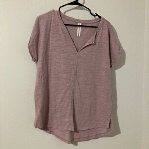 Anthropologie Women Size M Purple Long T Shirt Loose Relaxed Cotton Basic